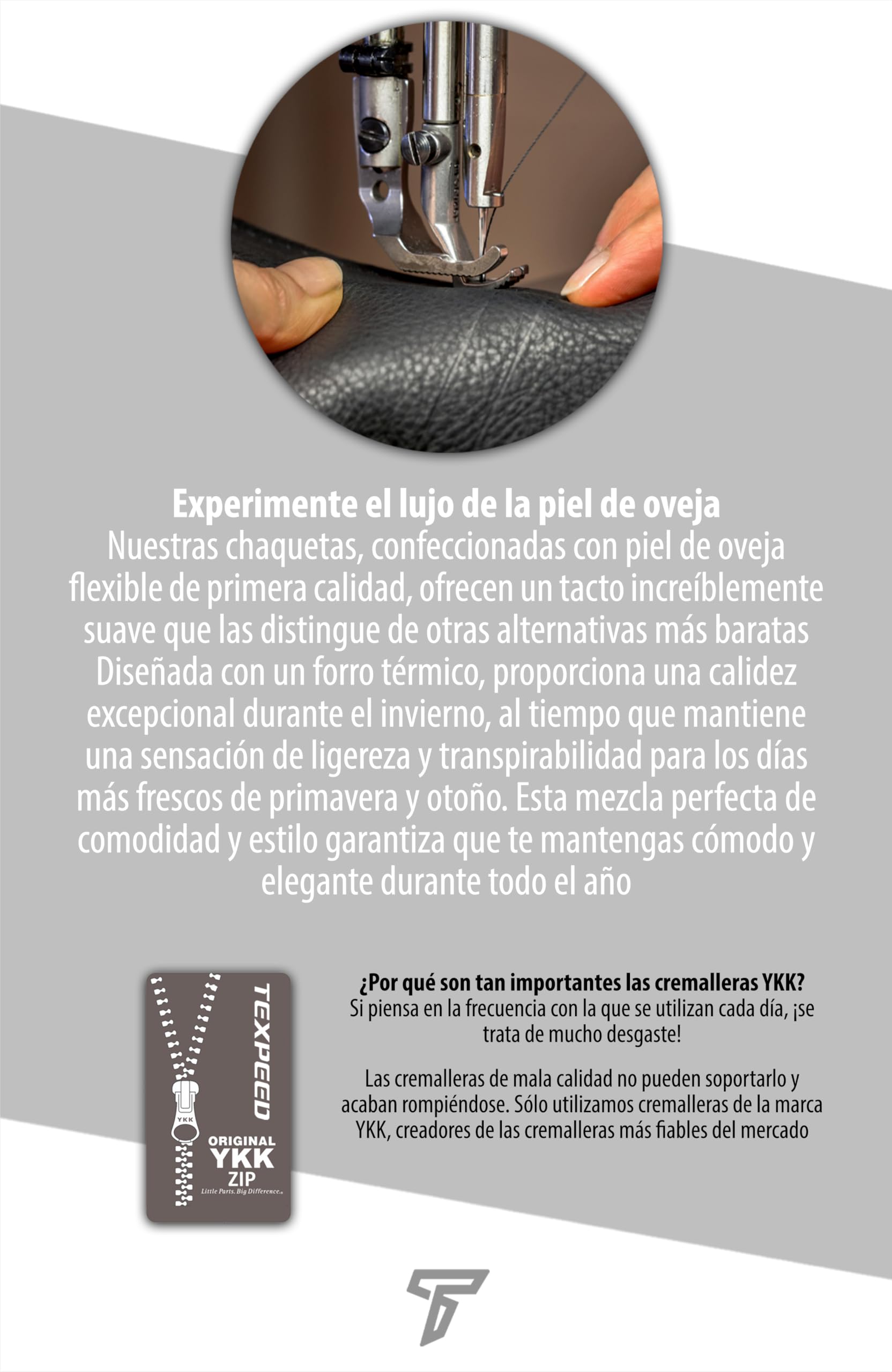Texpeed Chaqueta de cuero informal para hombre - Piel de oveja suave genuina estilo motocicleta