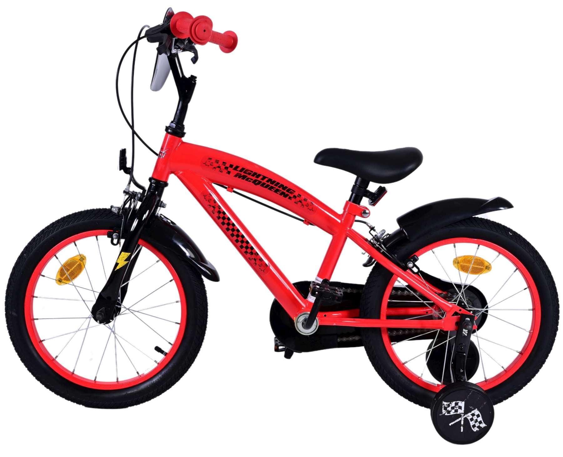 Disney Cars 16 Zoll Kinderfahrrad Rot mit zwei Handbremsen - Sicherheit, Komfort und Spaß in einem!