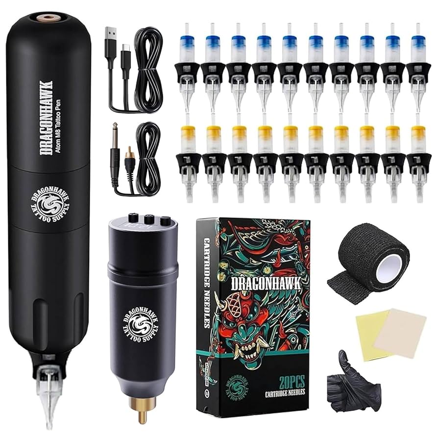 Dragonhawk ワイヤレスマシン Dragonhawk Wireless Tattoo Pen Machine with 4.0MM Stroke