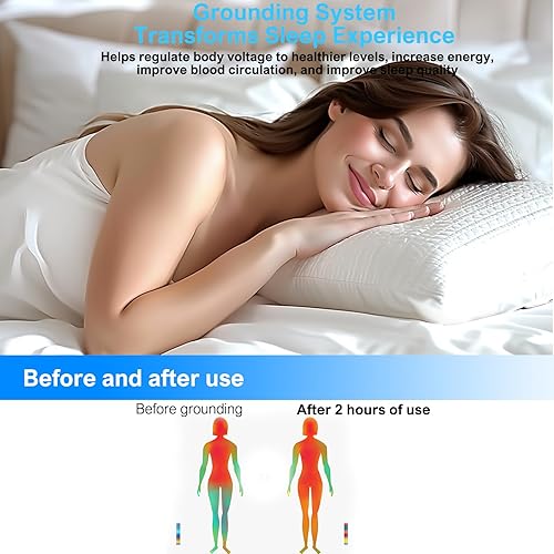 Miniatura 7 de Sábana de fibra plateada, 90% algodón orgánico + 10% fibra de plata pura, mejora el sueño y alivia el dolor, sábanas de cama (gris, King)