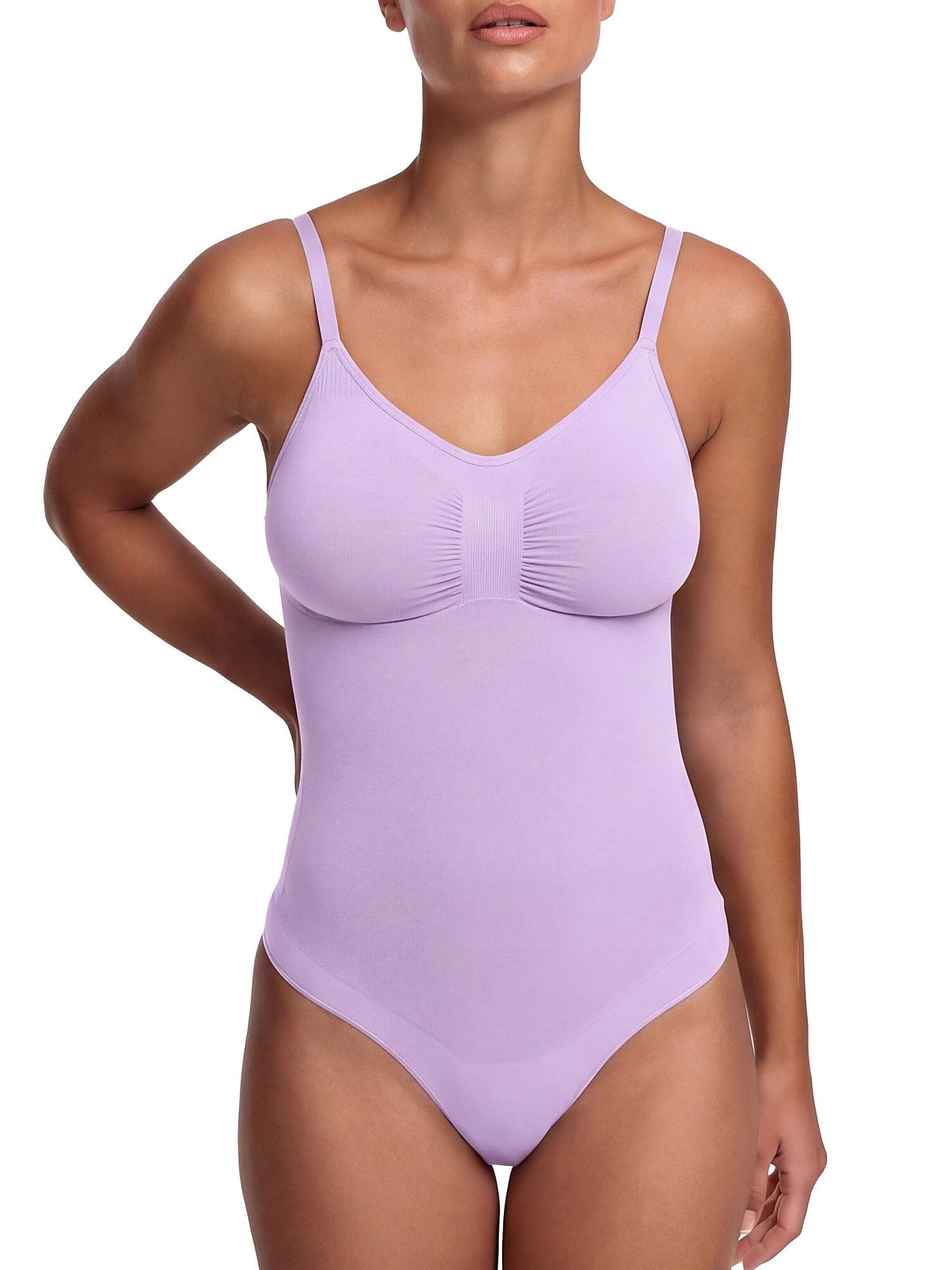 creamy fabrics Damen Figurformender Shapewear Bodysuit mit Slip-Rückenteil – Starke Kompression für Bauch & Taille – Nahtloser Body mit Po-Lifting & Verstellbaren Trägern