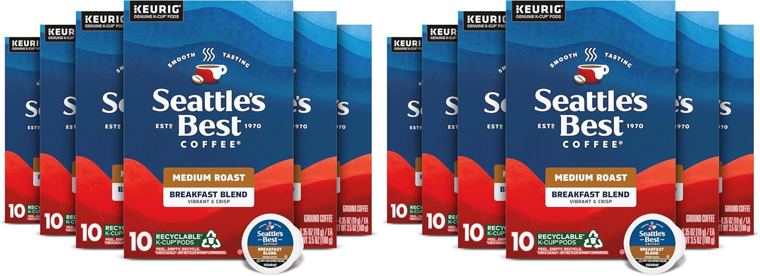 Seattle’s Coffee, Medium Roast K-Cup Coffee Pods, Breakfast Blend,