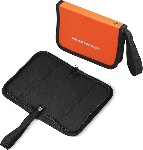 SPEEDWOX 20 Pockets Wrench Tool Storage Bag, Tool Pouch Organizer for Mini Wrenches, Metric and SAE, Portable Tool Organizer with Tote Design,