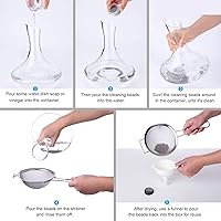 Vista 5 de Simtive 1500 cuentas de limpieza de decantador, limpiador para decantador de vino, jarra y jarrón, bolas de limpieza de acero inoxidable 304