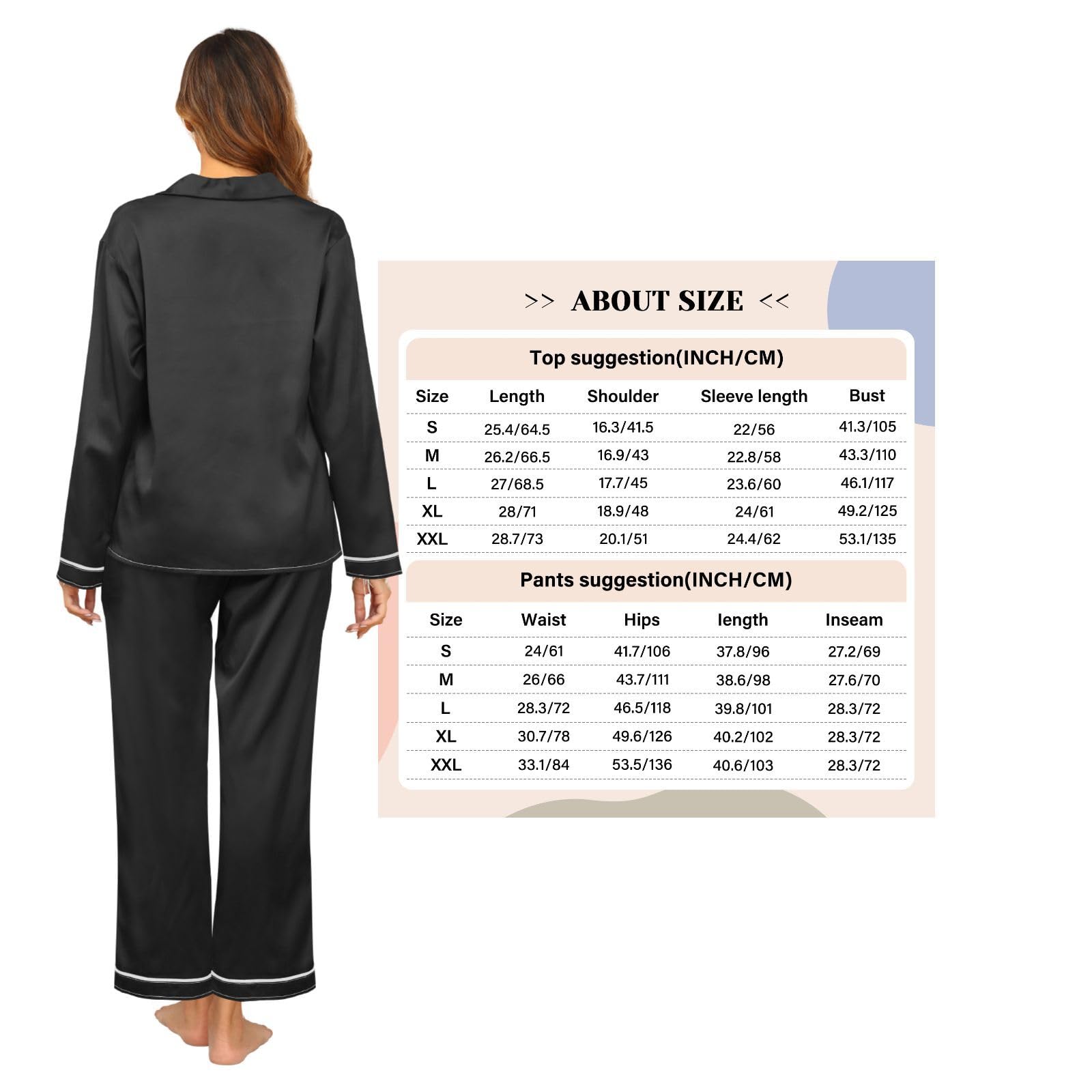 Jedwabna piżama miękkie długie spodnie Pj Set Loungewear S-XXL