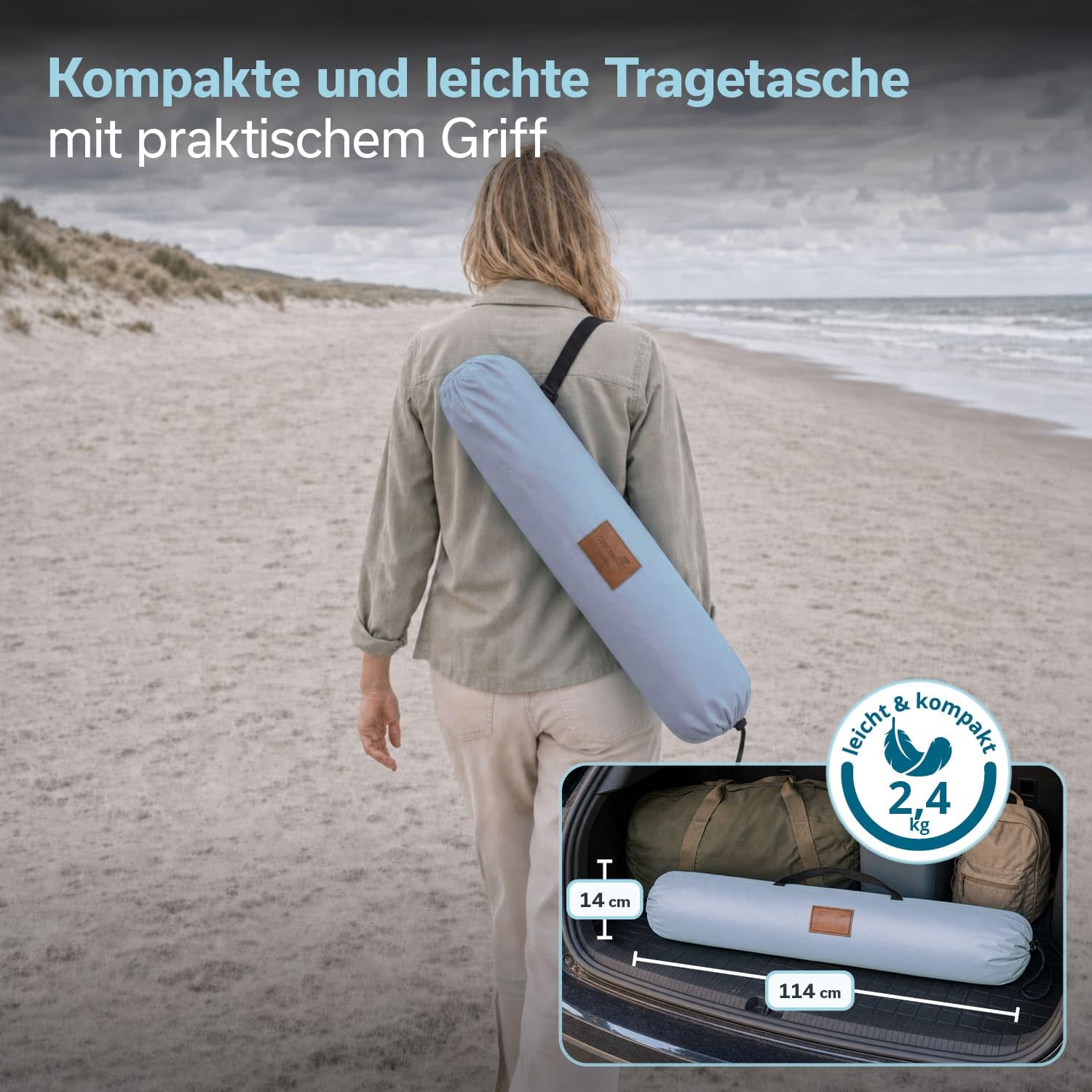 Skandika Strandmuschel Selka Quick-Start | Strandzelt Ultraleicht, UV-Schutz 80+, Windschutz, Sonnenschutz, Sichtschutz, Quick-Up, Sandheringe | Strand Zelt groß, kompakt, für Familie, Kinder