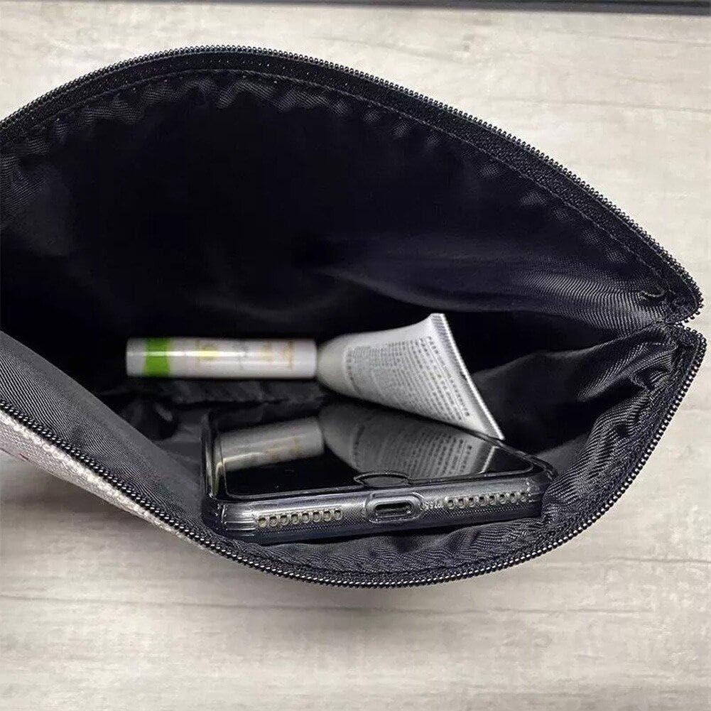 Kosmetiktasche Für Damen Mit Druck - 18x13,5x22 Cm, Polyester, Reißverschluss, Vielseitig Als Reise- Oder Make-up-Tasche