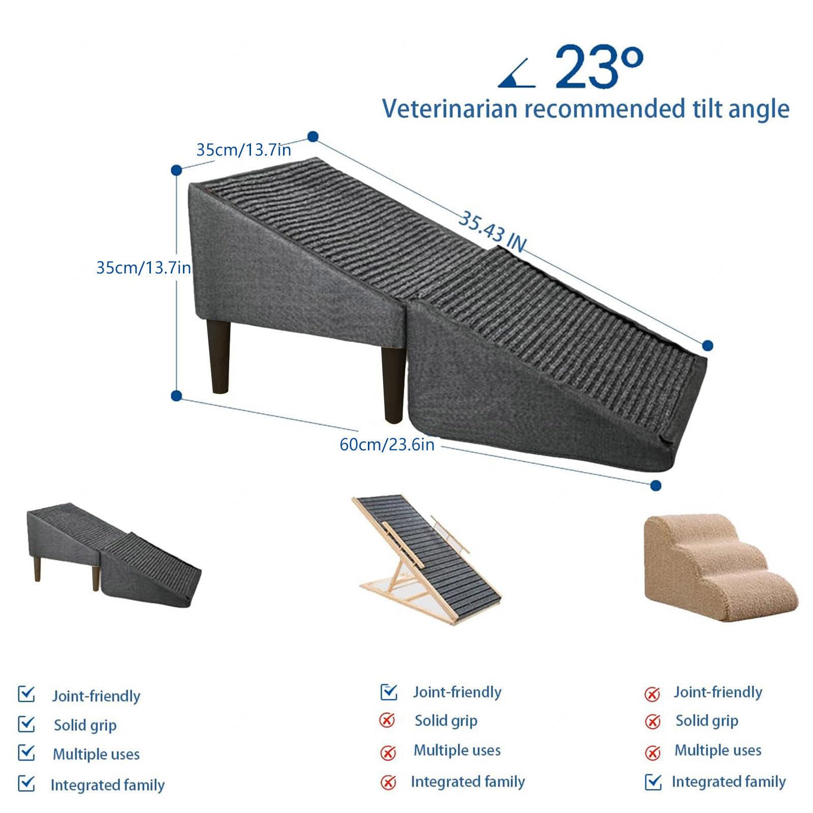 Hondentrap voor bank, split Ottomaanse hondenhelling, opvouwbare D-og stappen voor bed, multifunctionele D-og stappen voor bank en bed, stevige klimhulp voor voertuig voor puppy's, kittens