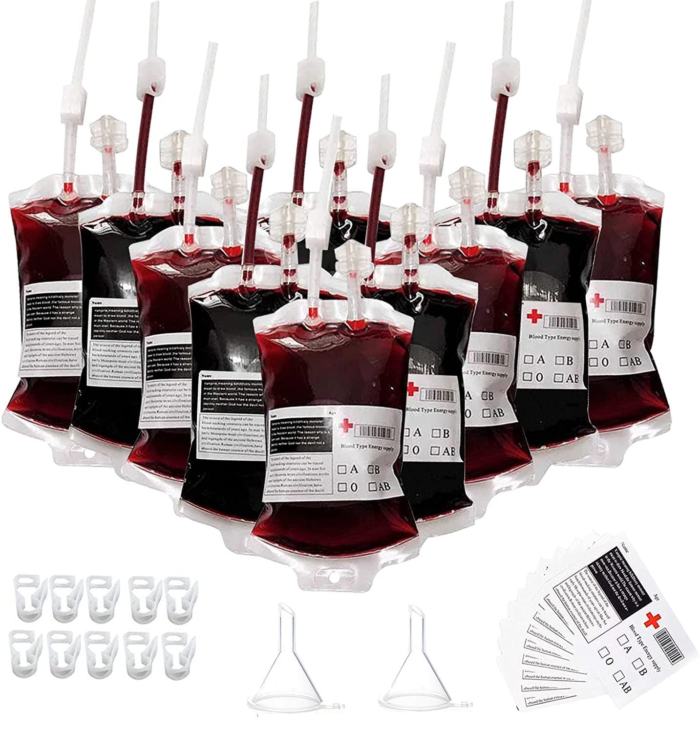 400ml grandi sacchetti di sangue di Halloween vampiro sacchetti di sangue finti sacchetti di alcol Iv per bevande decorazione di Halloween puntelli Horror  15
