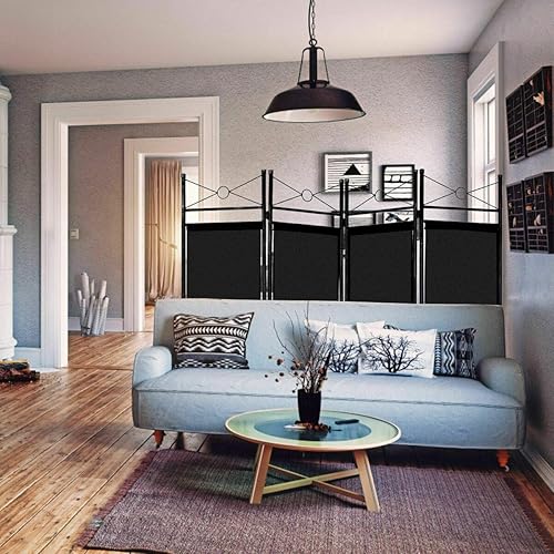 Miniatura 3 de Marco negro del metal de la tela de la oficina en casa de la pantalla de la privacidad del divisor de la