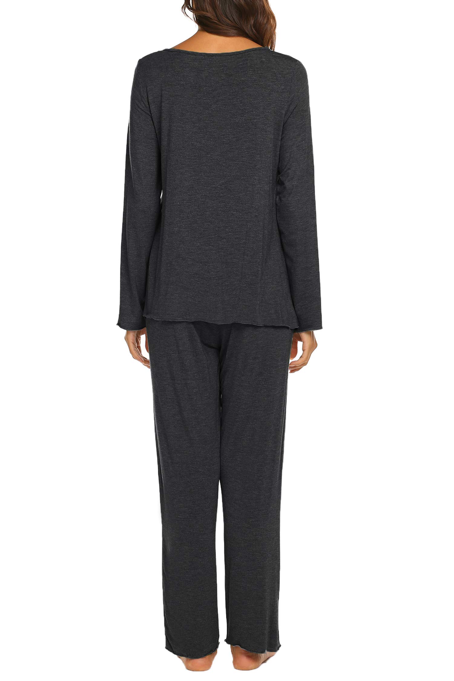 MAXMODA Pigiama Donna Pigiami Due Pezzi Maglietta Manica Lunga e Pantalone Lungo S-XXL