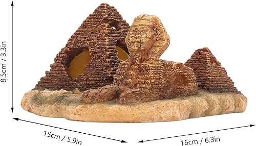 Miniatura 2 de Decoración de pirámide de acuario, pirámide de resina para pecera, cueva oculta para pecera, decoraciones egipcias para acuario, rocas escondidas de