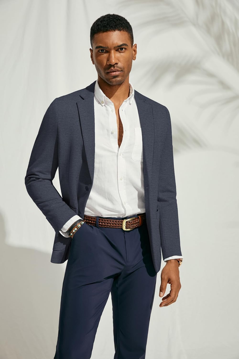 PJ PAUL JONES Men's Casual Knit Blazer Suit Jackets Two Button Lightweight Unlined Sport Coat - Image 4