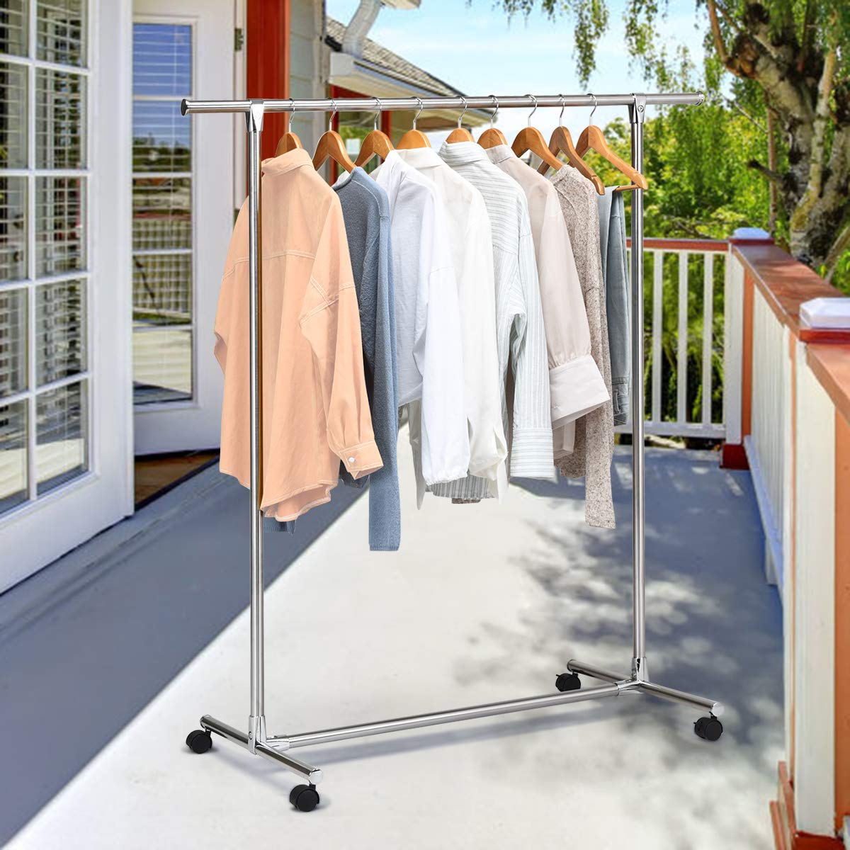 Tangkula Garment Rack, Heavy Duty Stainless Steel Clothing Rack