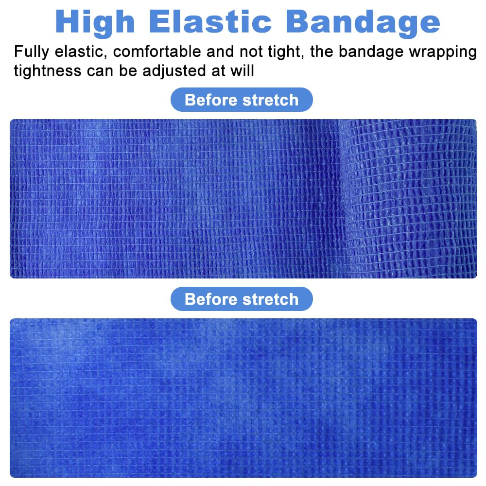 10 Rotoli di Benda Elastica Autoadesiva,Elastica Bendaggio Adesiva da 7.5 cmx 5 m,Autoadesivo Benda Salvapelle Fasciature per Mani, Piedi, Ginocchia (Colorati)