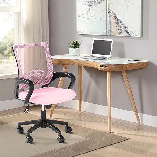 Miniatura 2 de Silla de oficina ergonómica con soporte lumbar, silla de escritorio de malla giratoria de altura ajustable con ruedas giratorias para el hogar, la