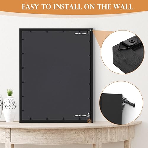 Miniatura 4 de Calendario mensual de pizarra blanca y tableros de corcho para paredes, pizarra magnética de borrado en seco de 23 x 17 pulgadas con marco de madera