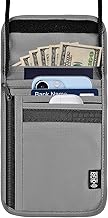 Neck Pouch Chest Bag with RFID Protection, Unisex Waterproof Travel Wallet, Anti-Theft Chest Pocket, Adjustable Travel Security Pocket for Passport, Credit Cards, Money, Men, Women, Grey