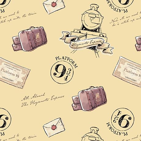 Harry Potter Wizarding World Soft Wash Train Yellow Fabric by the Yard