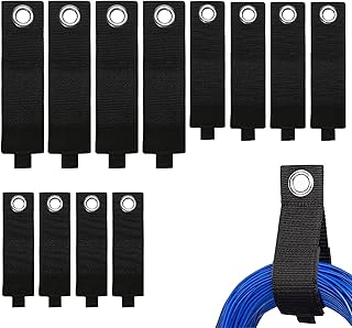 GTIWUNG 12PCS Extension Cord Holder Organizer, Heavy Duty Storage Straps, Cable Straps, Wrap-It Storage Straps, Cord Wrap Keeper for Hose, Garage, Rope, Cables of Home, Basement, RV Workshop, Boat