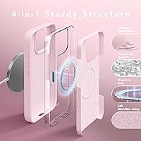 Vista 438 de GONEZ Funda de silicona para iPhone 15 Pro Max, compatible con Magsafe, protector de cámara + protector de pantalla, forro de microfibra suave Negro