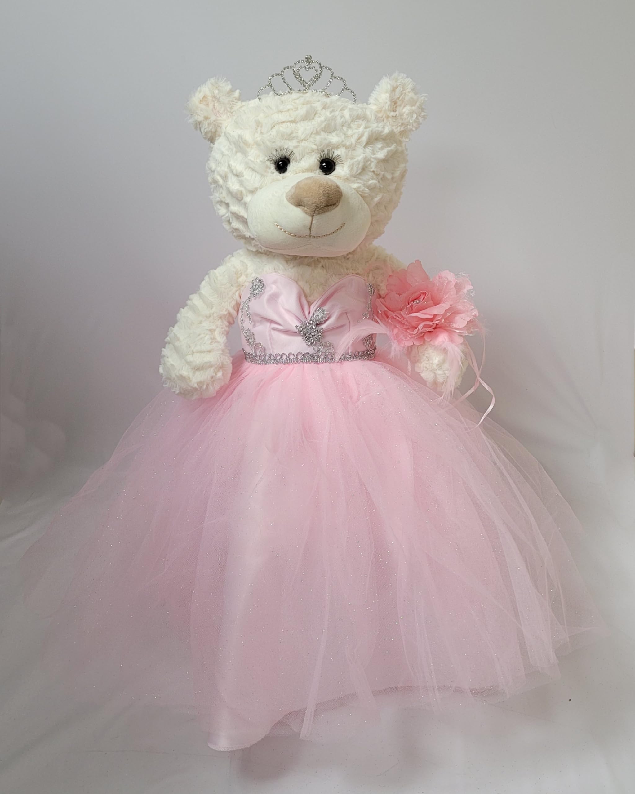 KINNEX COLLECTIONS SINCE 1997 20" Teddy Bear with Elegant Dress (Centerpiece) ~ B16631N-3 (Pink)