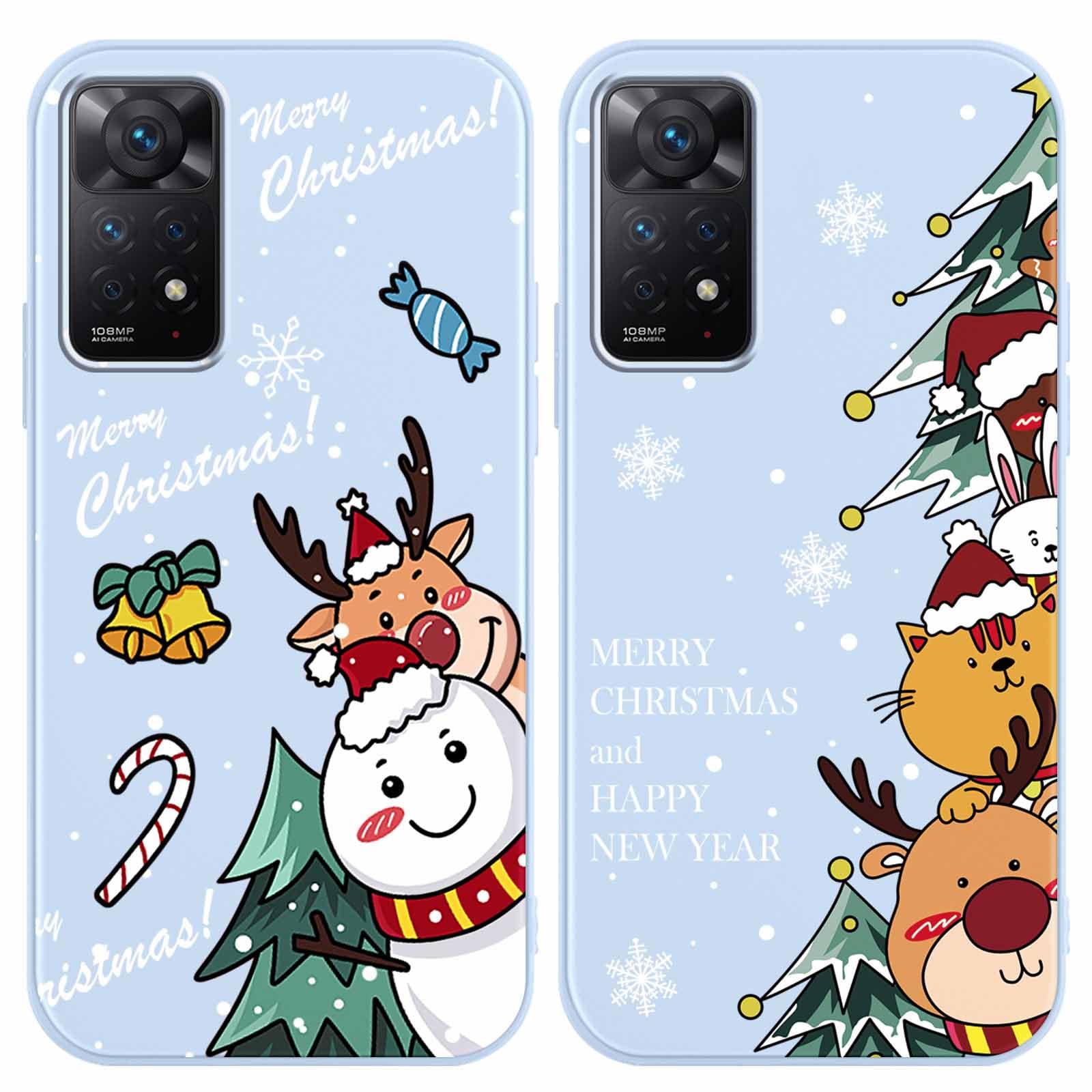 Saqmkil Noël Coque Personnalisée Pour Xiaomi Redmi Note 14 4G Global 6,67'', Personnalisable Noel Motif Dessin Etui Caméra Protection Personnaliser Custom Housse Silicone TPU Bumper Cover - SDTU44