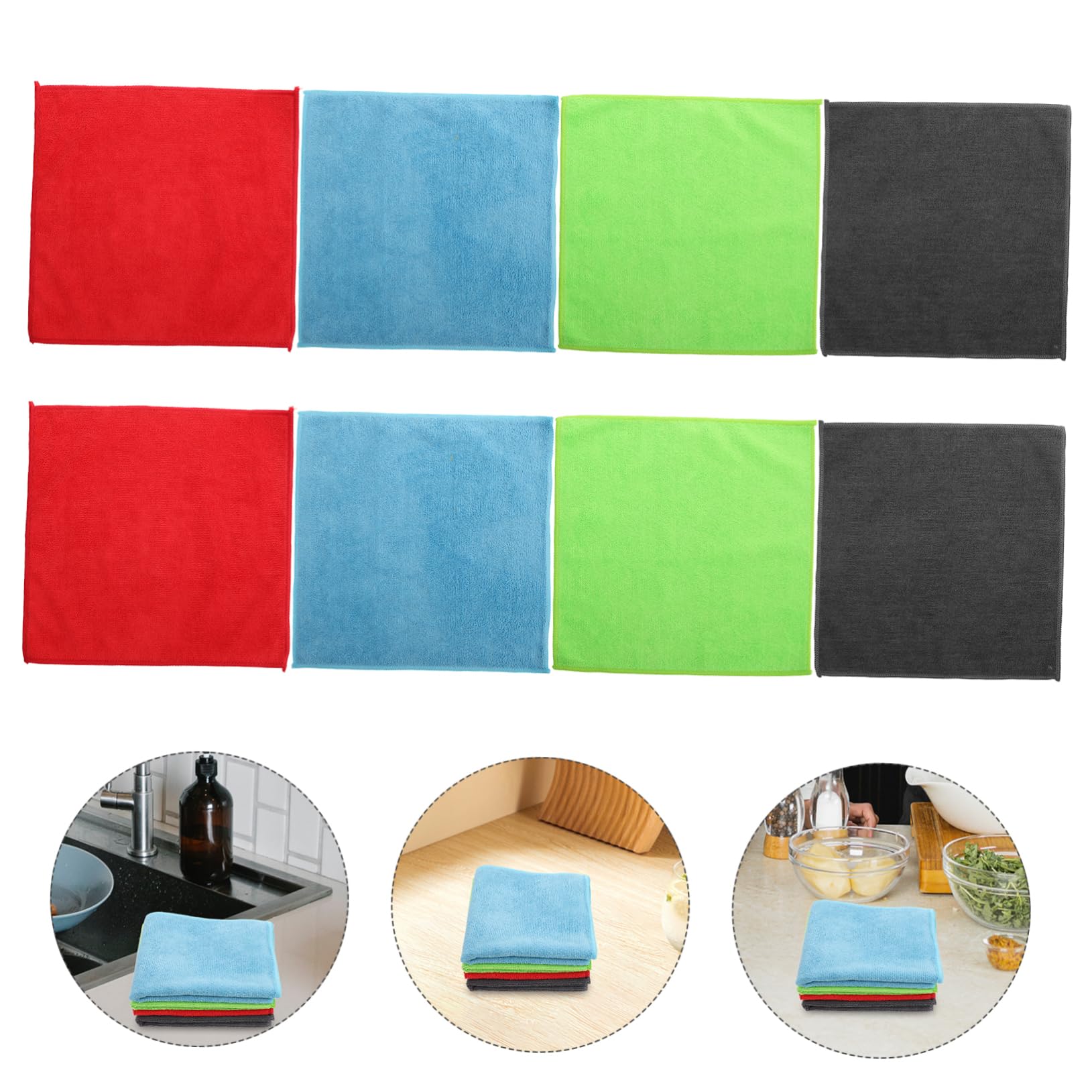 24 Paños de Microfibra Multiusos para Cocina y Coche Alta Absorción y Fácil Limpieza, Ideales para Lavar Platos y Secar Pantallas