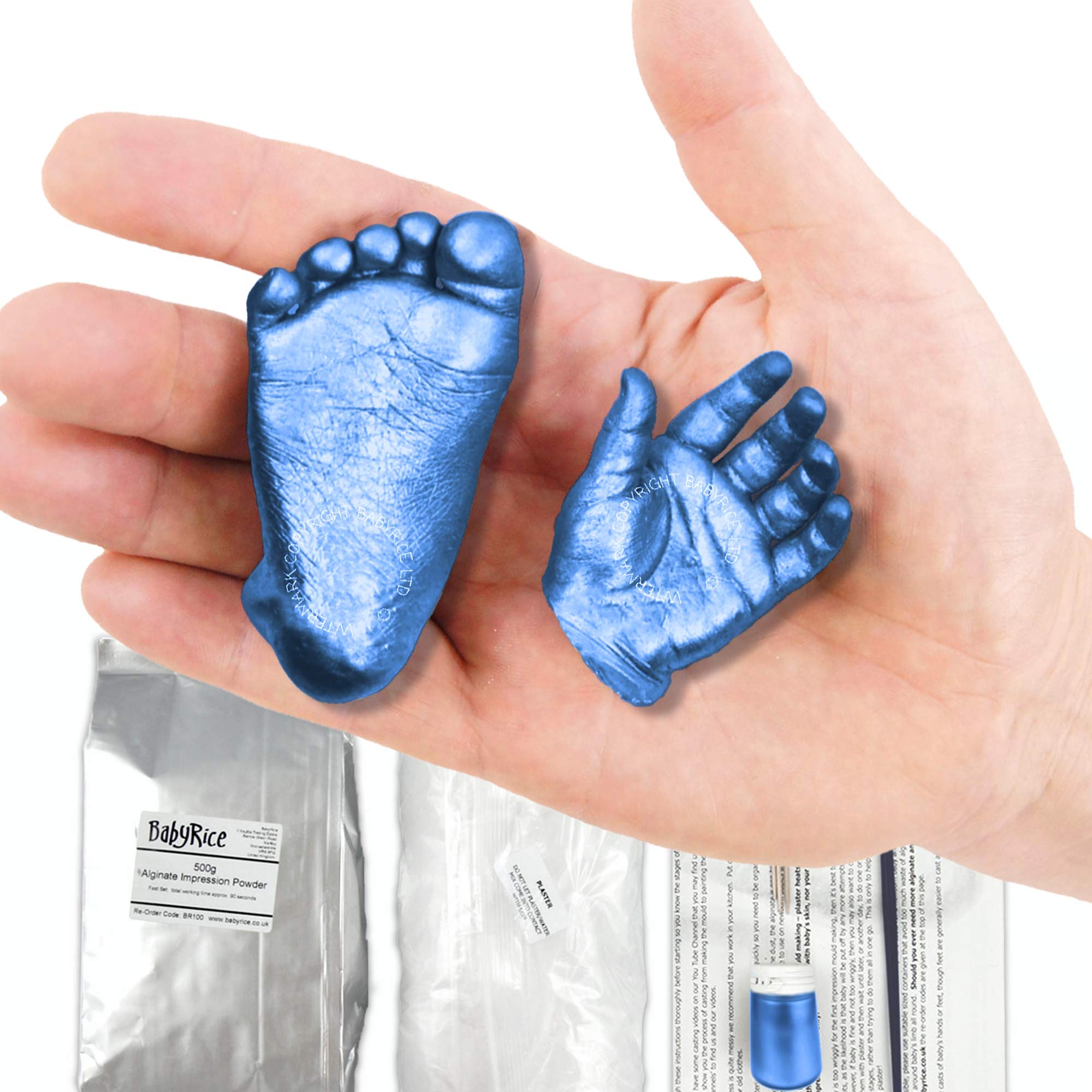 BabyRice Baby Casting Kit to Make 3D Hand and Foot Plaster Casts (Blue) โ image 1
