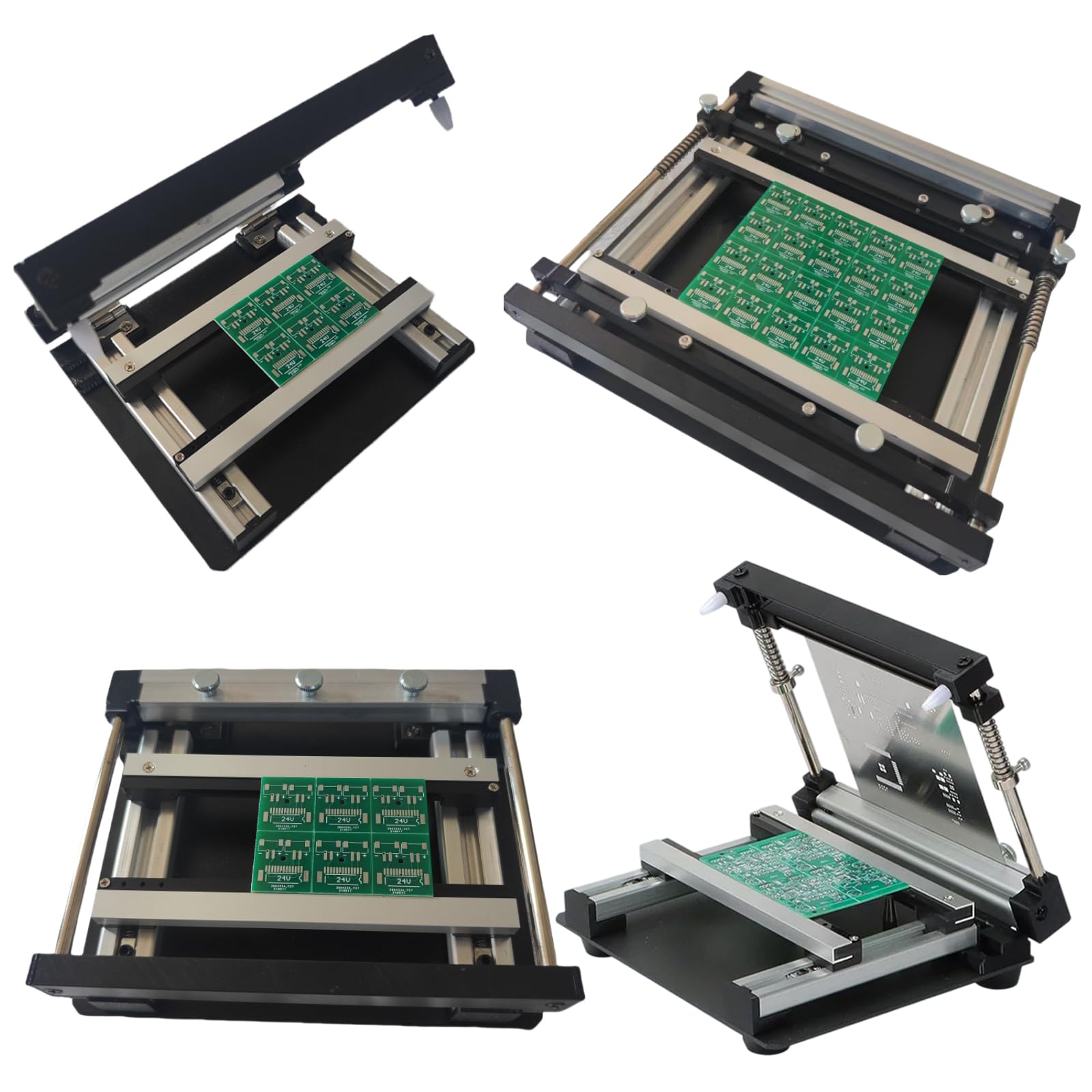 EstacióN de ImpresióN de Pantalla PequeñA,Mesa de ImpresióN de Pasta de Soldadura de Malla De Acero SMT,Impresora de Plantillas PCB con Grosor Ajustable,Mini Mesa de SerigrafíA Manual(Size:10*10cm)