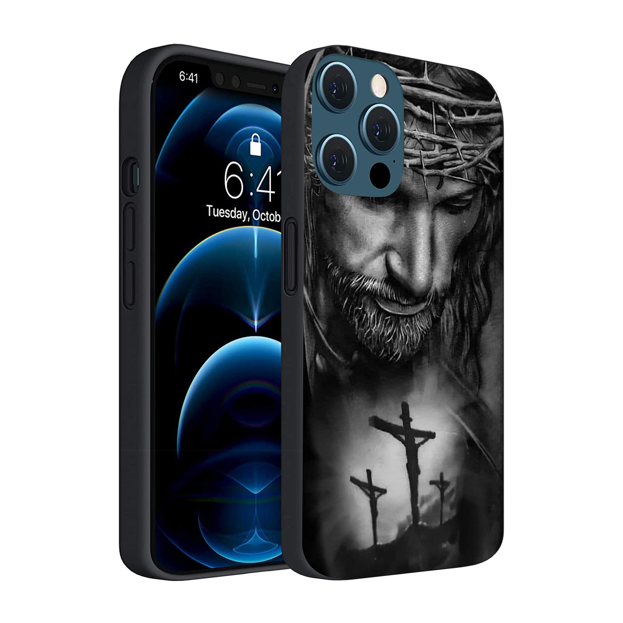 Compatible with iPhone 13 Pro Max Case, Jesus Design Gift for Women Girls Shockproof TPU Case
