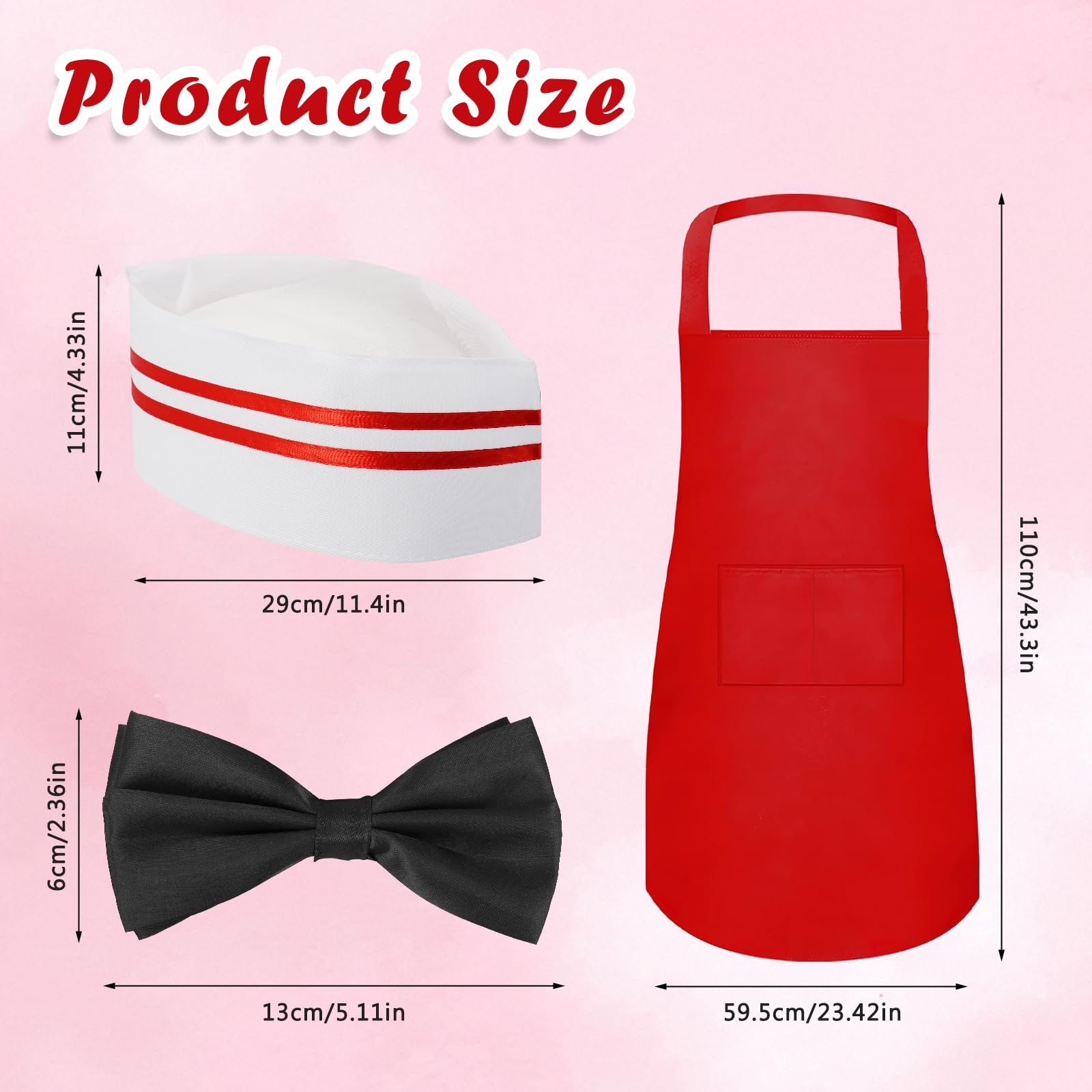 Confezione da 9 costumi da cameriere per hot dog, per Halloween, carnevale, popcorn, film, soda, grembiule da circo