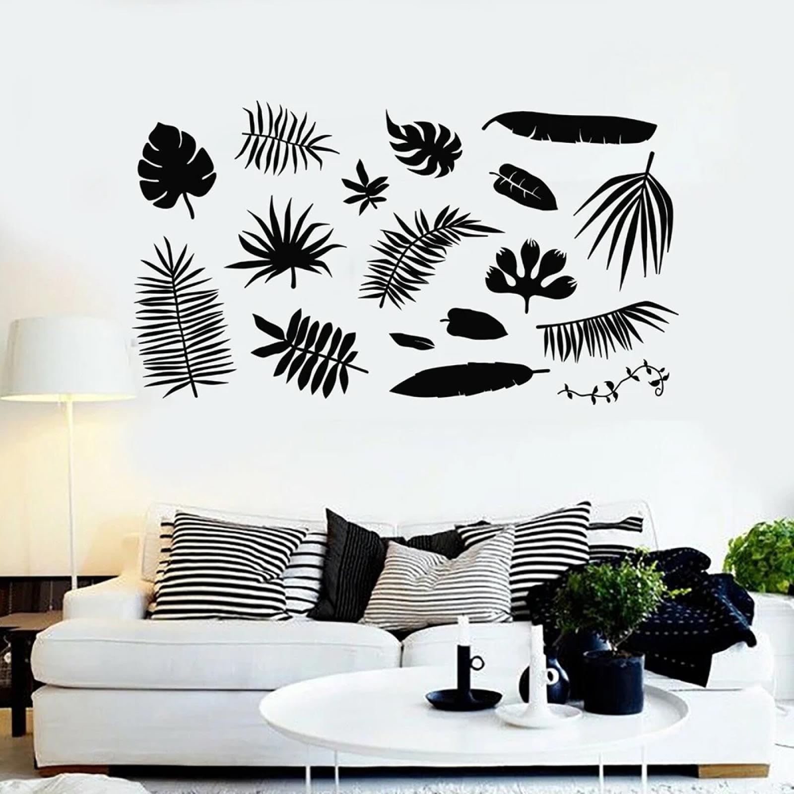 YOUOUSI Natural Leaf wall Stickers, Plant Leaf wall Decals, Suitable for Home Indoor Living Room Stickers and Decals.