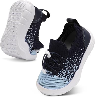 Scurtain Toddler Shoes Boys Girls Tennis Shoes Kids Barefoot Shoes Slip on Sneakers Breathable Walking Running Shoes