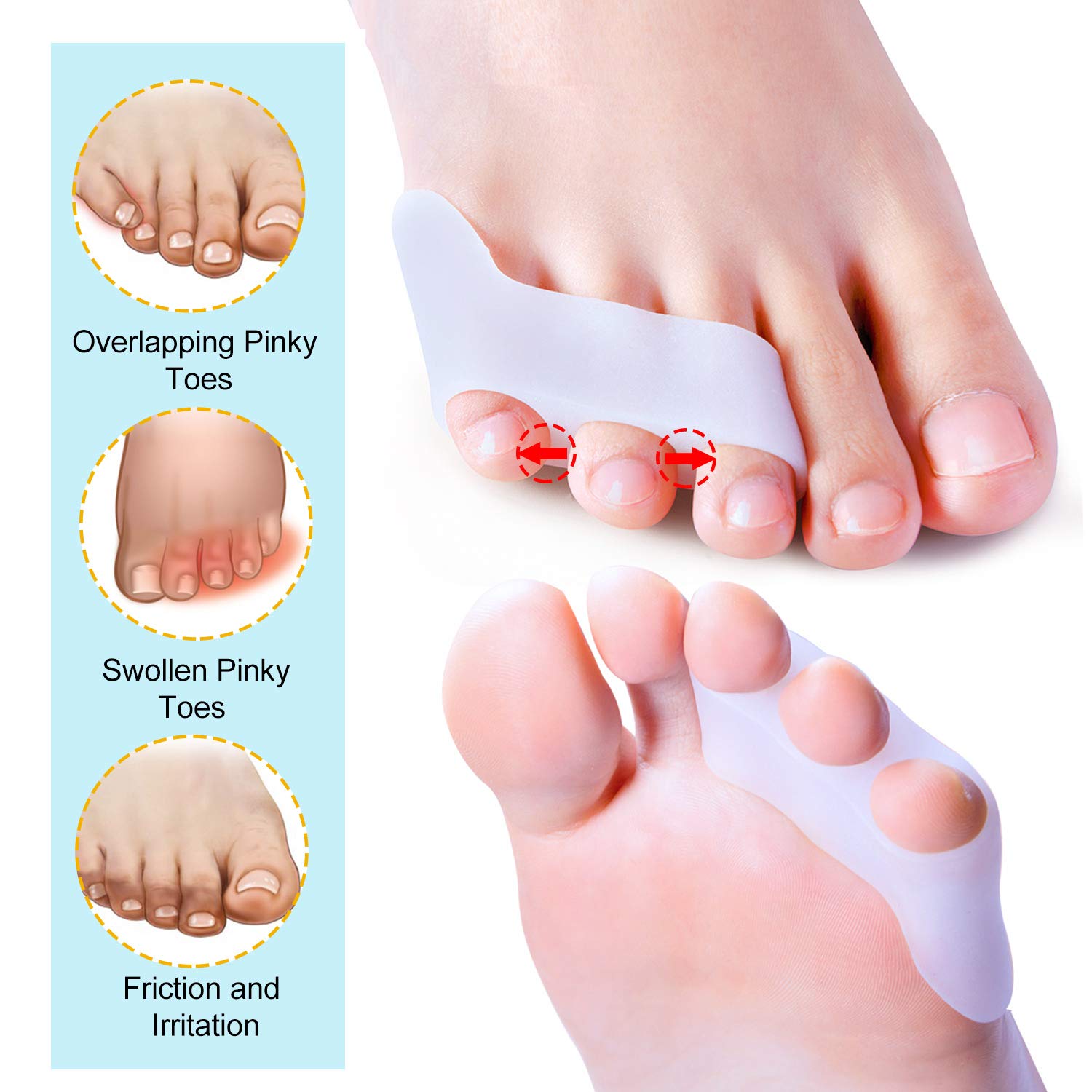 Buy Sumiwish Pinky Toe Separator & Protectors, 10 Packs of Gel Toe