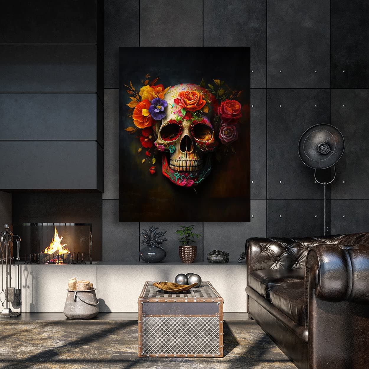 Amazon.co.jp: Sense Canvas Skull カラフル メキシカン シュガー