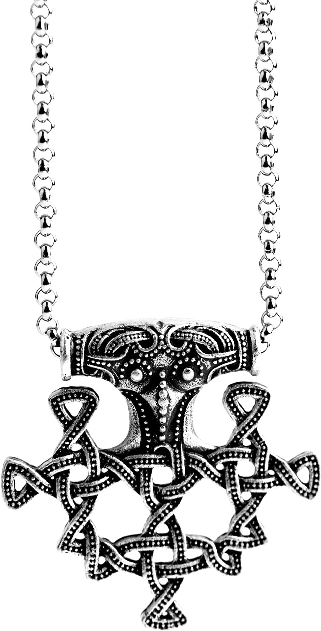 LANGHONG1PCS Norse Viking Mjolnir Necklace Thor Hammer Necklace For Men Talisman Jewelry