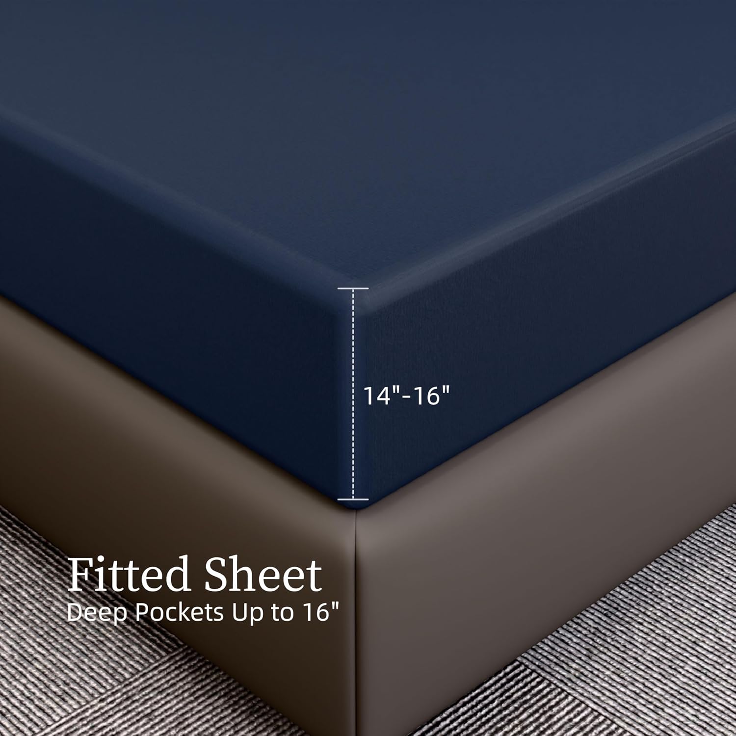 Satin Bed Sheets 4-Piece Set - Breathable Cooling & Hotel Luxury - Easy-Care Microfiber Bedding (Blue, King)