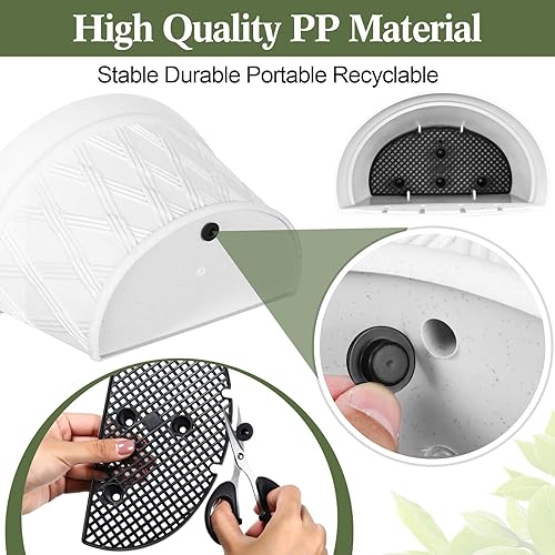 Miniatura 4 de 6 macetas colgantes de pared para plantas de interior, macetas para valla de barandilla, macetas de valla de plástico, cesta colgante al aire libre