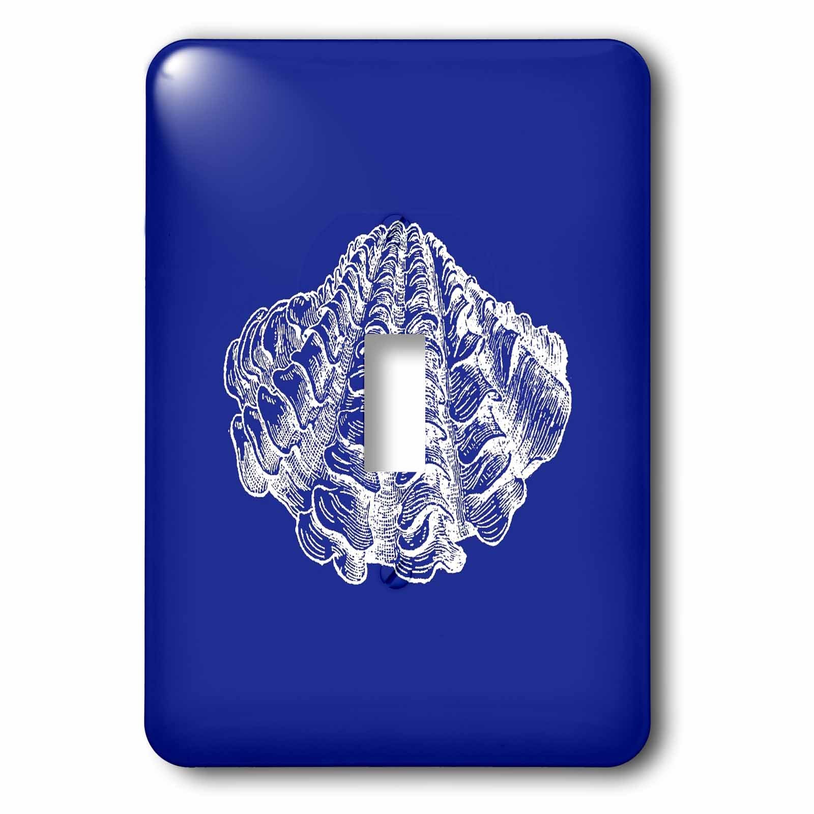 Couvre-interrupteur moderne coquillages bleu foncé 3dRose lsp_164969_1