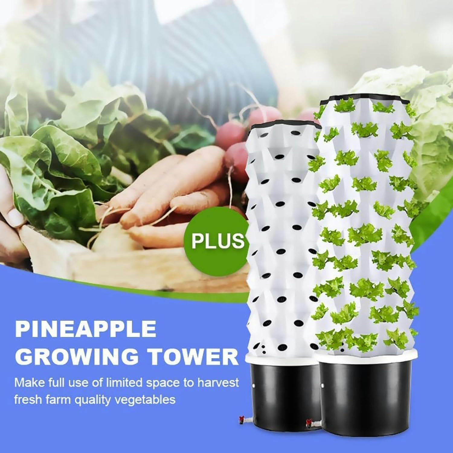 Irrigazione Automatica di Coltivazione a Torre, Torre Verticale, Kit di Coltivazione aeroponica, Kit for la germinazione di Erbe aromatiche e vasi da Fiori Smart Garden/1 Pezzo(6Floor)