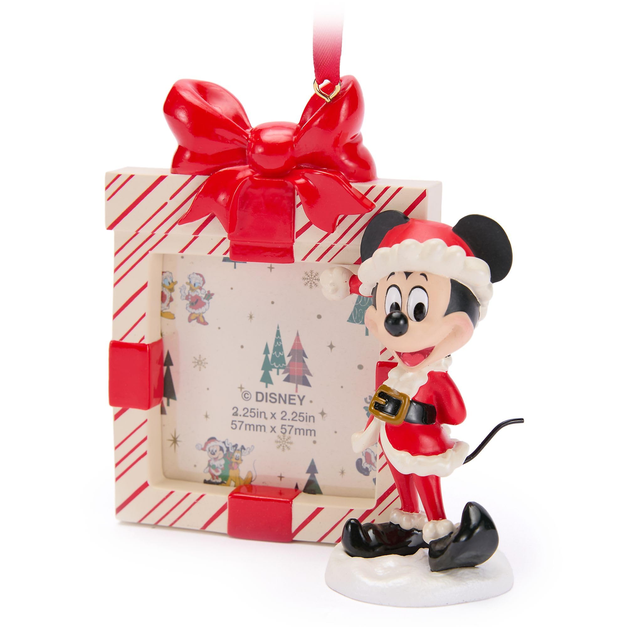 Disney Store - Micky Maus - Weihnachtsmann - Weihnachtlicher Bilderrahmen - Weihnachtsdekoration zum Ausstellen eines Fotos - 9,5 x 4 cm