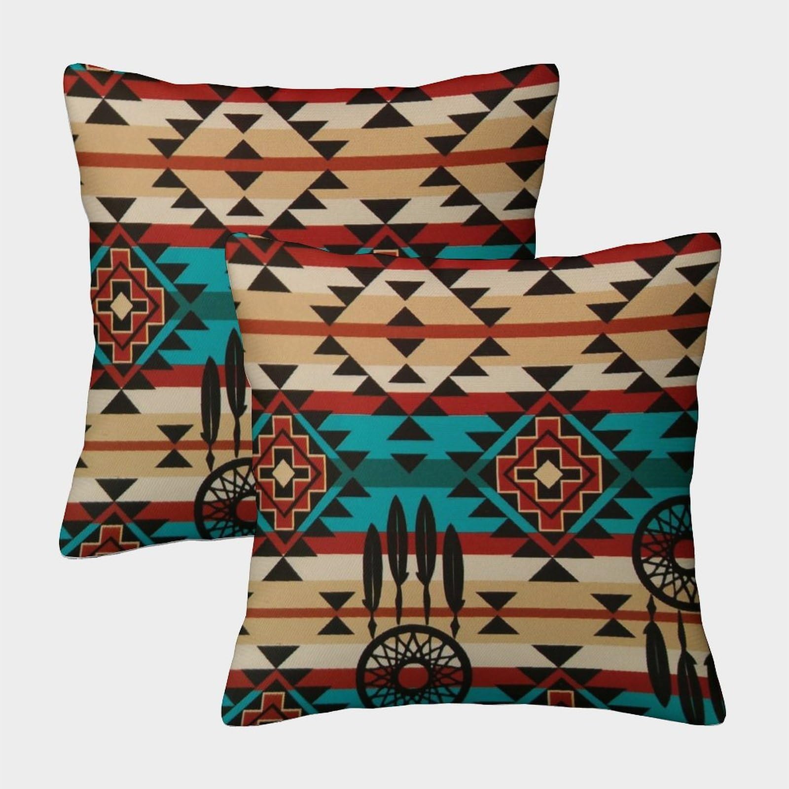 kaiyun 2 Pack Diamond Dream Catcher,Southwestern Tribal Print Personalised Cushion Cover Home Sofa Decoration 50x50cm Pillow Covers