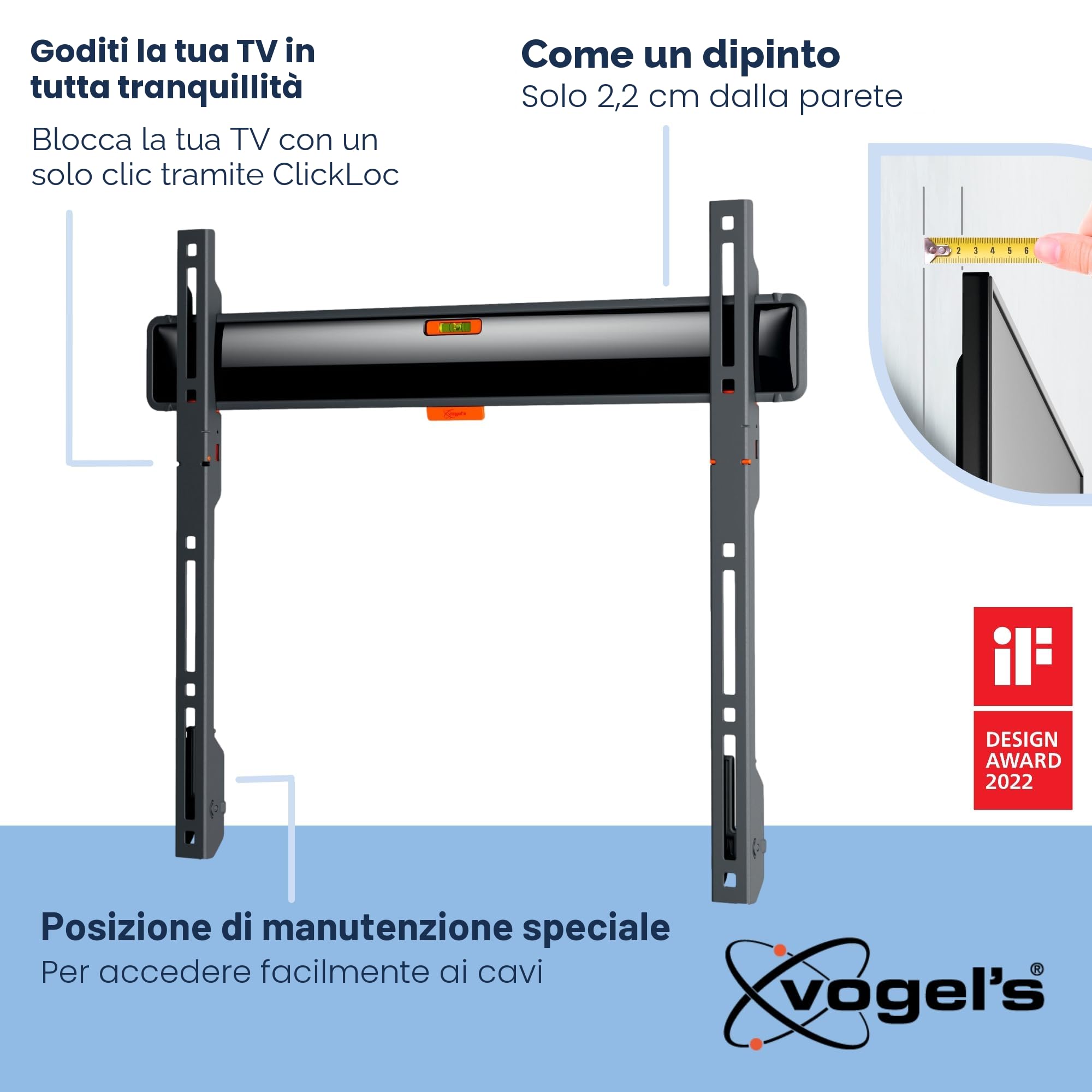 Vogel's TVM 3405 Supporto da parete piatto per TV 32-77 pollici 50 kg VESA 400x400
