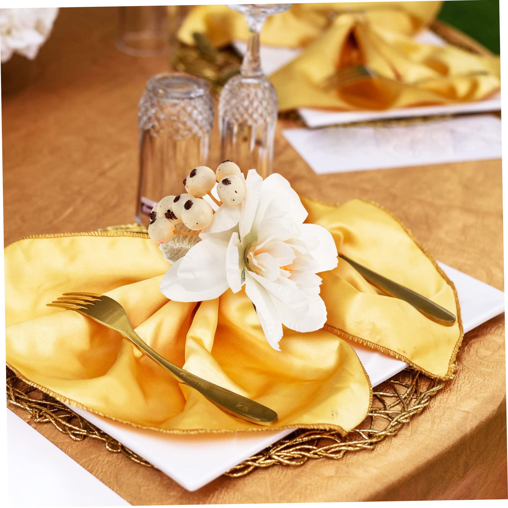 IMIKEYA 18stücke Teiliges Künstliche Blüten Serviettenringe Aus Blossom Elegante Tischdekoration Für Hochzeiten Und Partys Leicht Und Pflegeleicht Für Festlichkeiten