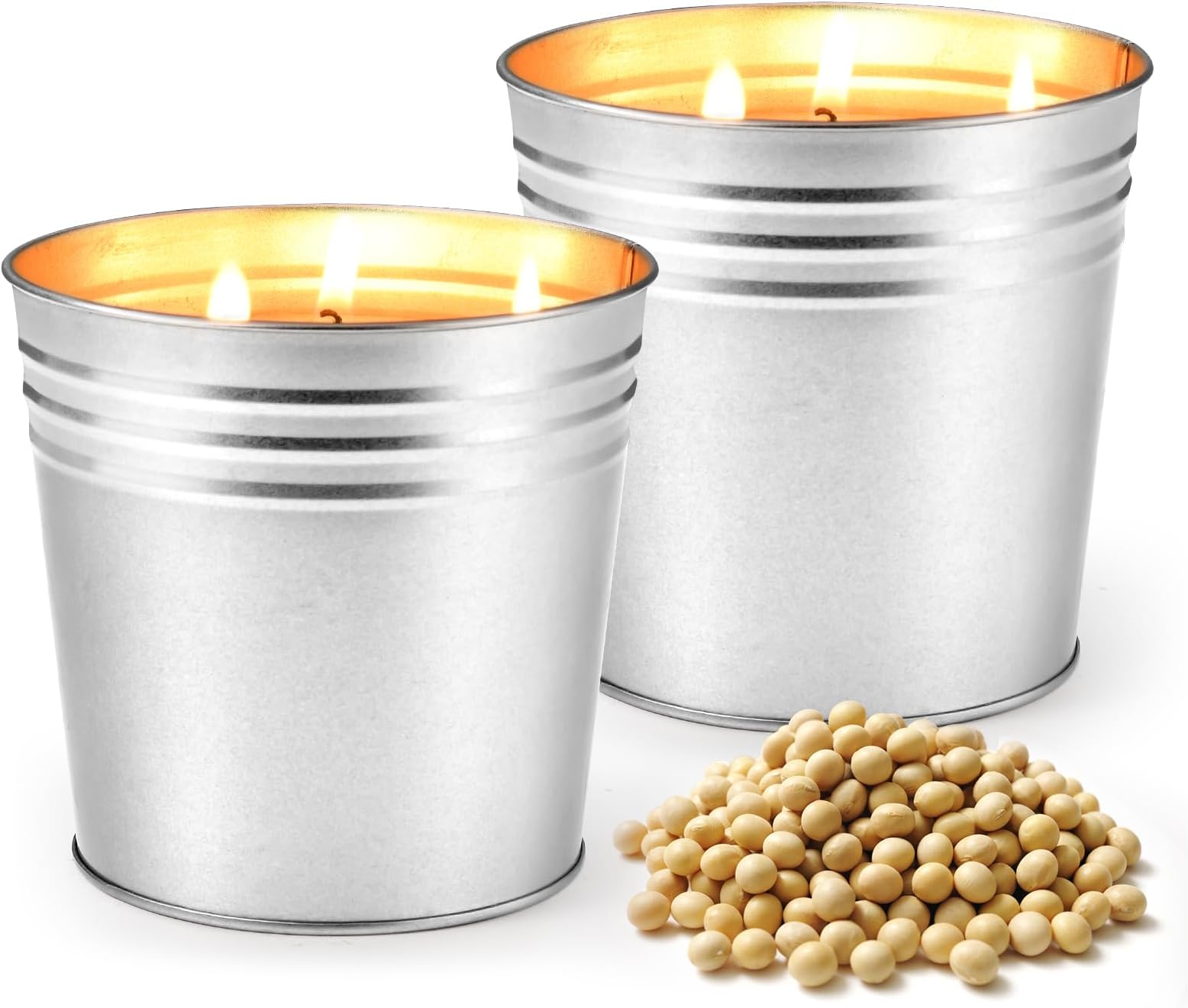 2 Pack 20oz Large Citronella Candles Indoor Outdoors, 3 Wicks