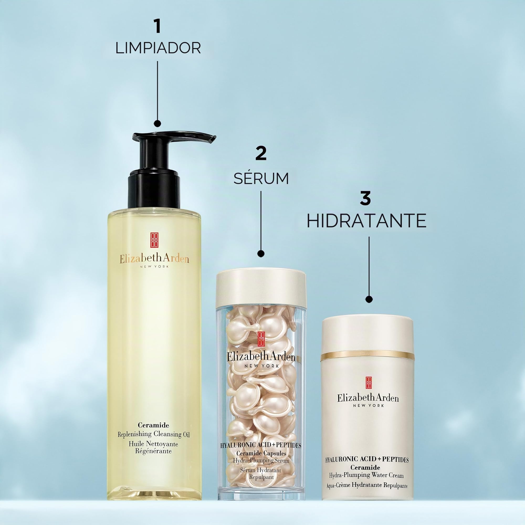 Elizabeth Arden - Crema Facial a Base de Agua con Ácido Hialurónico y Péptidos y Ceramidas, Crema Hidratante con 5D HA para una Piel más Firme, Rellena y Luminosa, Skincare para Todo Tipo de Piel