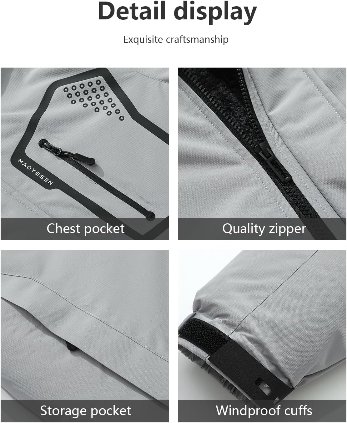 Men’s Winter Ski Snow Jacket - Warm Fleece Lined Parka, Water-Resistant Raincoat For Cold Outdoor Sports - Image 5