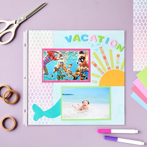 Miniatura 2 de Okuna Outpost Páginas de repuesto para álbumes de recortes y fundas de plástico transparente, protectores de páginas de carga superior, fundas de