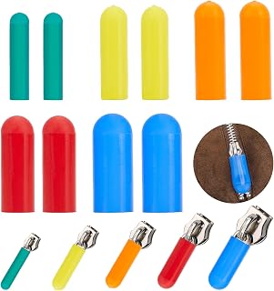 NICENEEDED 50 PCS Silicone Washer Dryer Zipper Covers, 5 Sizes 5 Colors Zipper Cover, Reduce Noise Prevent Scratches, Protect Clothe & Washer Interior, Dryer Drum